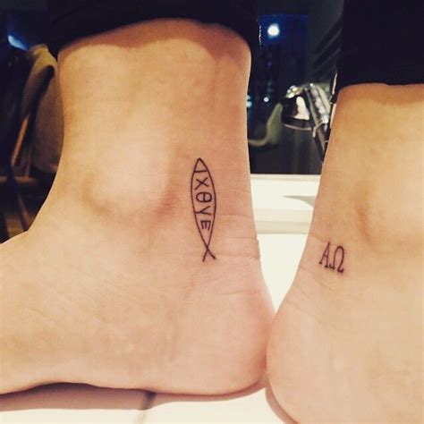 JESUS fish and alpha omega tattoo on ankle | Alpha omega tattoo ...