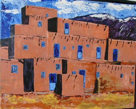 Taos Pueblo Painting Painting Projects, Art Projects, Art Oil, Oil ...