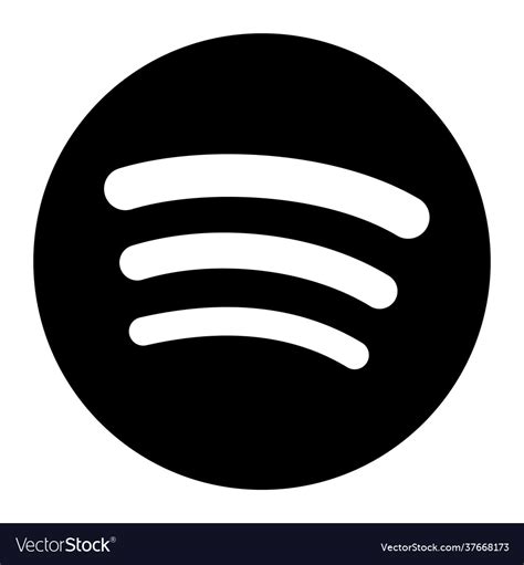 Spotify black logo editorial icon isolated Vector Image