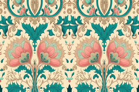 Luxury Indian floral pattern pastel tone. Abstract traditional folk ...