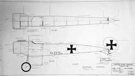 Fokker E-III (68.5”) Plan Set – 104RC – Precision Cut Kits