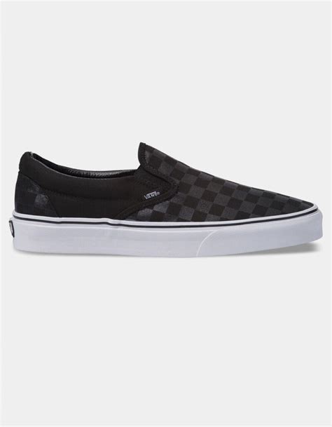 VANS Checkerboard Slip-On Black & Black Shoes - CHECK - 346931917