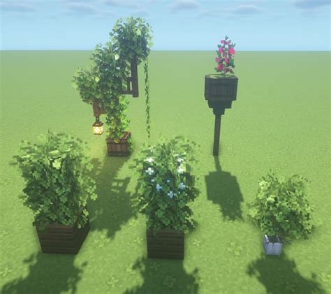 Plant decoration | Minecraft designs, Minecraft cottage, Minecraft houses