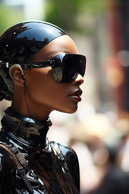 Premium AI Image | a woman wearing a black outfit and sunglasses