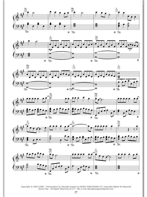 Piano Sheet Music — Halo - Beyonce (Piano Sheet)