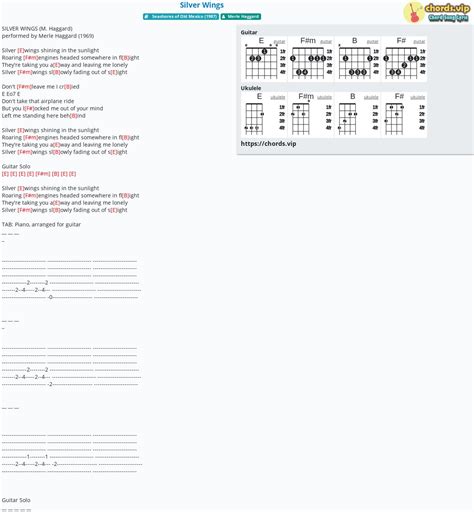 Chord: Silver Wings - tab, song lyric, sheet, guitar, ukulele | chords.vip