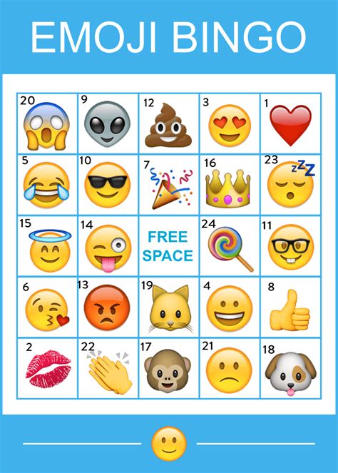 Download This Free Fantastic Printable Emoji Bingo Game! | Catch My Party