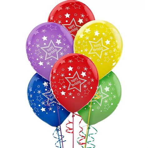 Latex Star Birthday Printed Balloons 12in 20ct | Party City