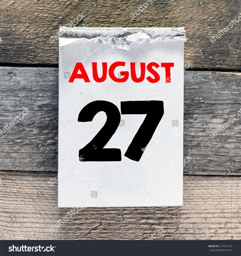 Calendar 27 August On Wooden Background Stock Photo 277047161 ...