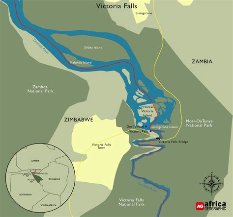 Victoria Falls Zambia Map