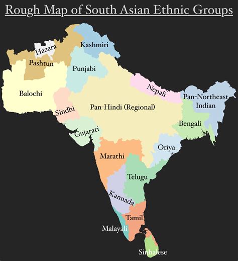 Rough Map of South Asian Ethnic Groups : r/MapPorn