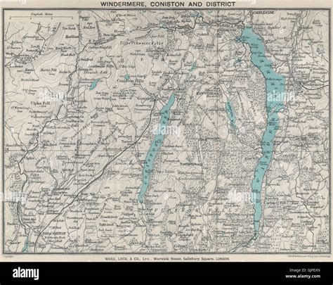 WINDERMERE & CONISTON WATER. Ambleside Lake District Cumbria. WARD LOCK ...