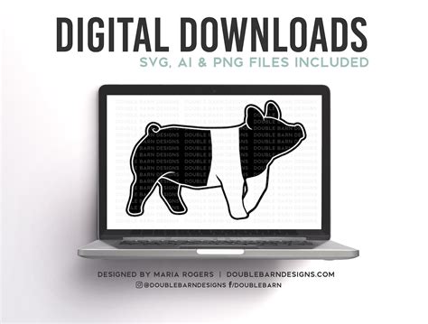 Hampshire Show Pig Silhouette Digital Download SVG PNG - Etsy