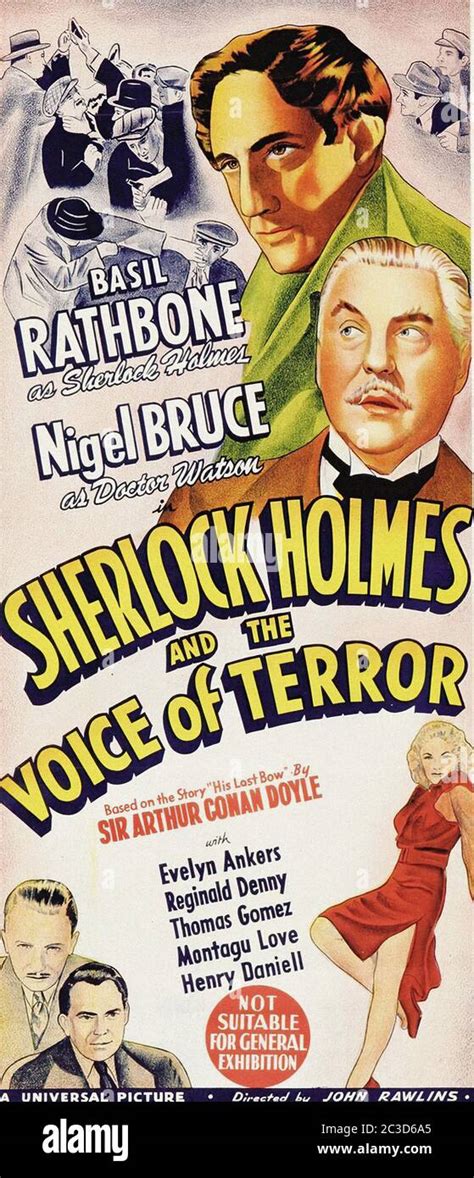 Sherlock Holmes and the Voice of Terror - Vintage Movie Poster Stock ...