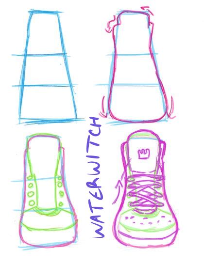 How To Draw Anime Shoes Front View - Howto Techno