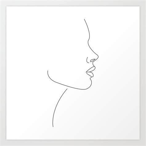 Minimalist Side Profile | Face Silhouette | Woman Art Print by Art of ...