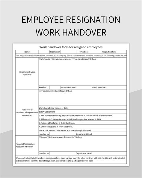 Handover Report After Resignation Sample Resignation Letter – NBKomputer