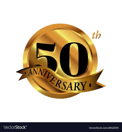 50th anniversary logo 50 years golden Royalty Free Vector