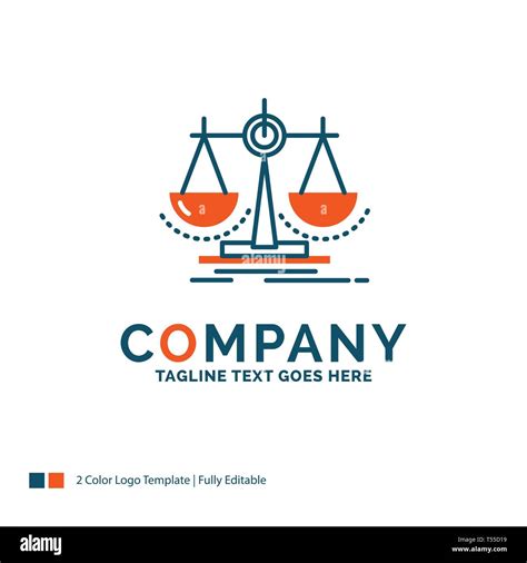 Balance, decision, justice, law, scale Logo Design. Blue and Orange ...