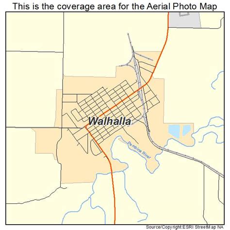 Aerial Photography Map of Walhalla, ND North Dakota