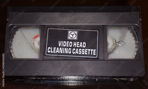 VHS Video Head Cleaning Cassette isolated in black background Stock ...