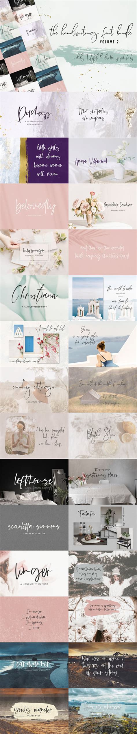 The Handwriting Font Bundle Vol.2 » GFXBuild