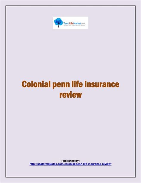 Colonial penn life insurance review