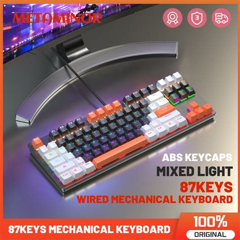 K870 Wired Mechanical Keyboard 87 key Multi-color Key Cap Mixed Light ...