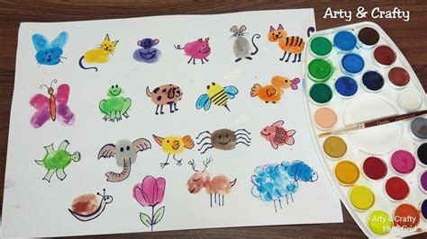 Finger Painting Art | Easy Thumb Painting Animals | Summer Fun ...