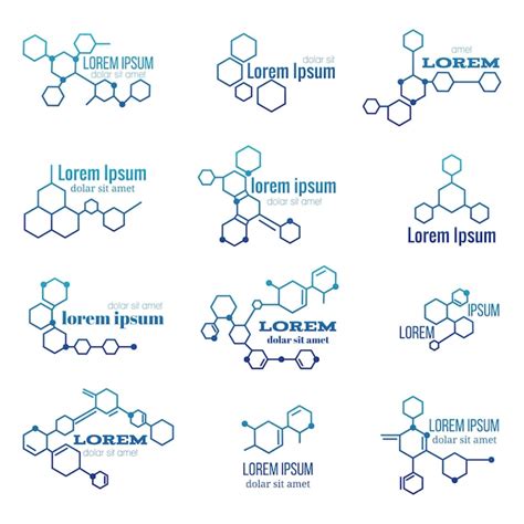 Free Vector | Molecule structure logos set