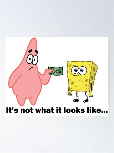 "Spongebob and Patrick meme (light coloured items)" Poster for Sale by ...