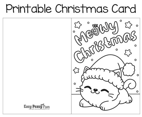 Free Printable Christmas Cards to Color - Easy Peasy and Fun