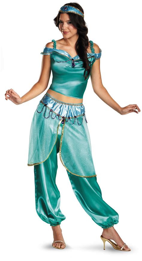 Womens Deluxe Aladdin Disney Princess Jasmine Costume - Walmart.com ...