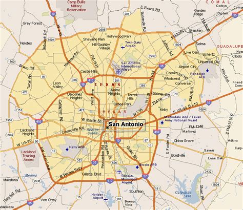 Map of San Antonio Texas - TravelsMaps.Com