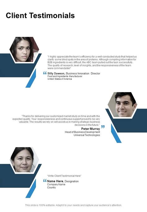 Client Testimonials Research Proposal Template One Pager Sample Example ...