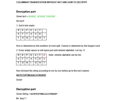 Code 4 Life: Columnar Transposition Cipher Without Key