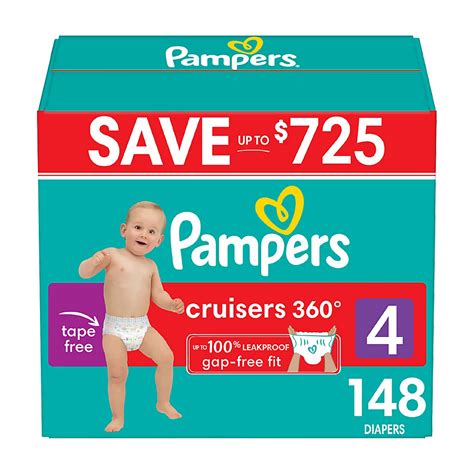 Pampers Cruisers 360 Diapers Size 6, 104 Count (Select For