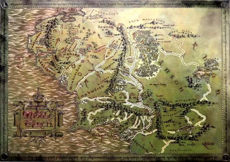 Lord Of The Rings Wall Map The Lord Of The Rings Map Canvas Art Print ...