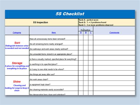 EXCEL of Checklist.xls | WPS Free Templates