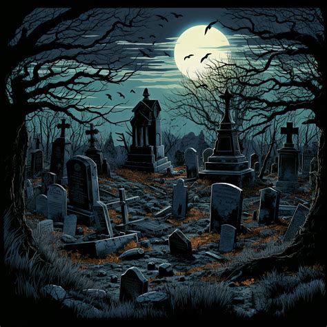 Halloween Spooky Graveyard T Shirt DTF Printing Image File Design Print ...