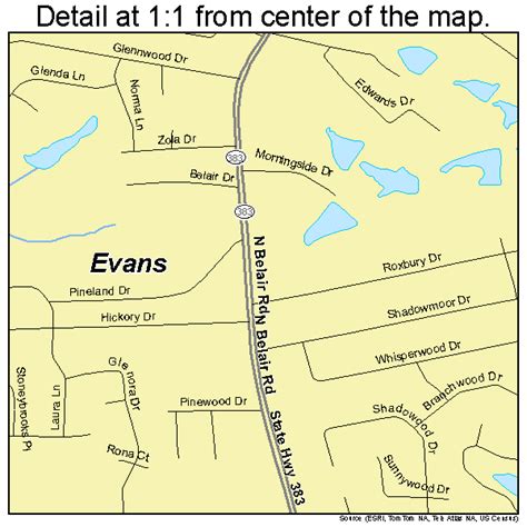 Evans Georgia Street Map 1328044