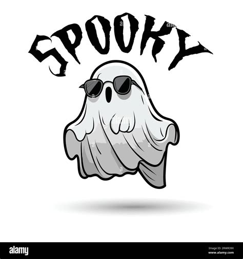 Cute cartoon spooky Ghost Character Vector Mascot Logo Design Stock ...