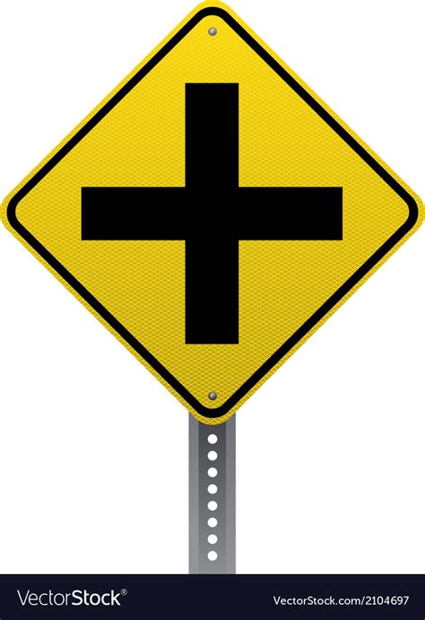 Crossroads ahead sign Royalty Free Vector Image