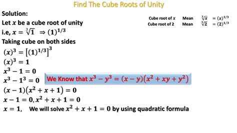 cube roots of unity - YouTube