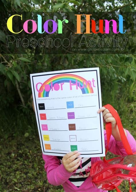 Color Hunt Outdoor Preschool Game Printable | Preschool games ...