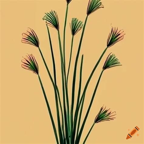 Stylized drawing of papyrus plant on Craiyon