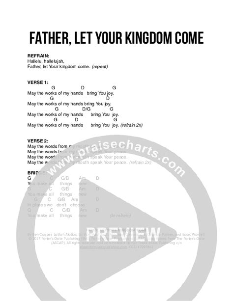 Father Let Your Kingdom Come Chords PDF (The Porter's Gate / Urban ...