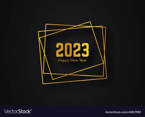 2023 happy new year gold geometric polygonal Vector Image