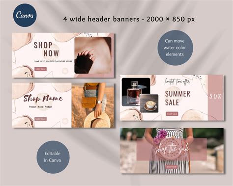 Shopify banner templates Fashion Web banner Templates | Etsy