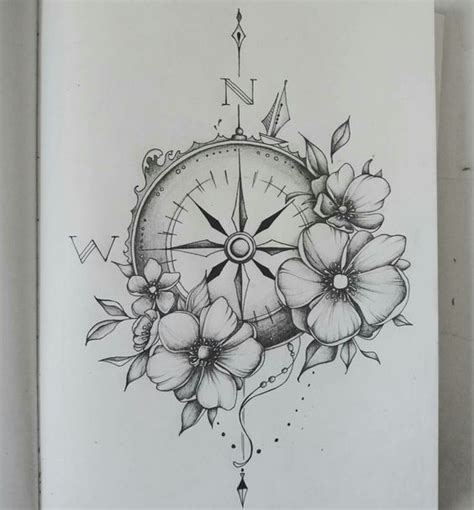 Gorgeous Flower and Compass Tattoos | PinPoint